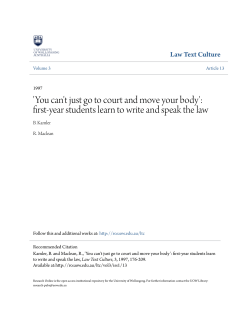 t just go to court and move your body`: first-year