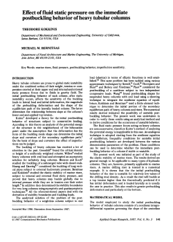 Effect of fluid static pressure on the immediate postbuckling behavior