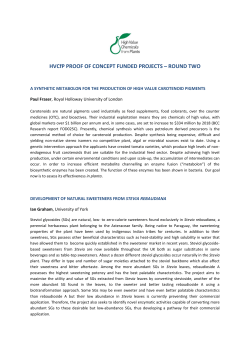 HVCfP PROOF OF CONCEPT FUNDED PROJECTS &ndash; ROUND TWO