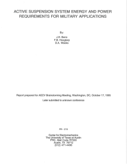 active suspension system energy and power requirements for