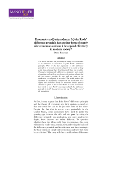Economics and Jurisprudence: Is John Rawls` difference principle