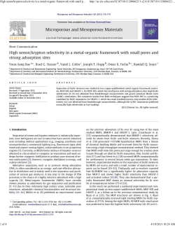 High xenon/krypton selectivity in a metal