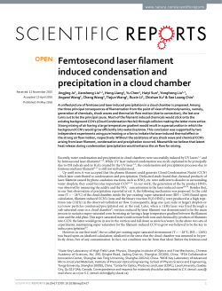 Femtosecond laser filament induced condensation and precipitation