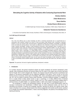 Stimulating the Cognitive Activity of Students while Conducting