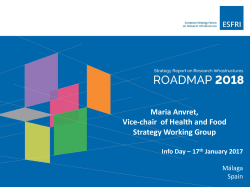 Maria Anvret, Vice-‐chair of Health and Food Strategy Working Group