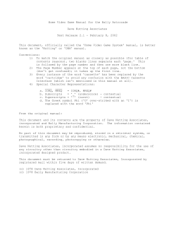 Home Video Game Manual for the Bally Astrocade