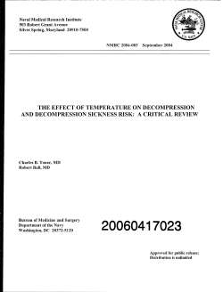 THE EFFECT OF TEMPERATURE ON DECOMPRESSION AND