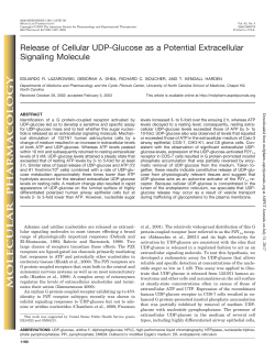 Release of Cellular UDP-Glucose as a Potential Extracellular