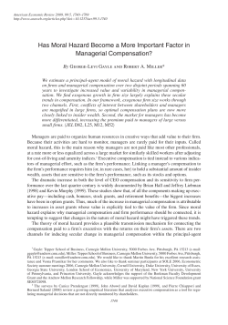 Has Moral Hazard Become a More Important