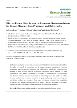Discrete return lidar in natural resources