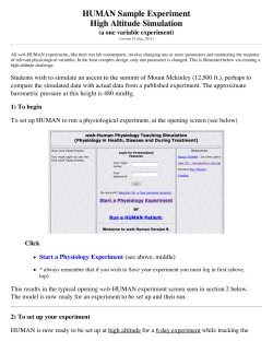 High altitude - a Web-HUMAN Sample One Variable Experiment