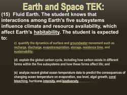 Ground Water, Carbon Cycle, and Ocean Temperature