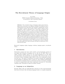 The Recruitment Theory of Language Origins