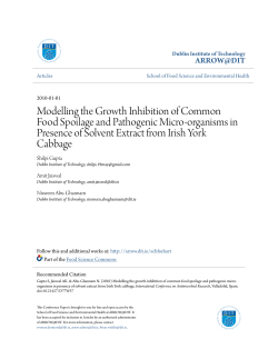 Modelling the Growth Inhibition of Common Food