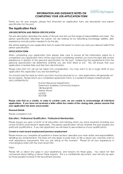 application form - Greenwich and Bexley Community Hospice