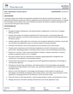 Programmer Analyst - BC Public Service