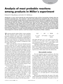 Analysis of most probable reactions among products in Miller`s