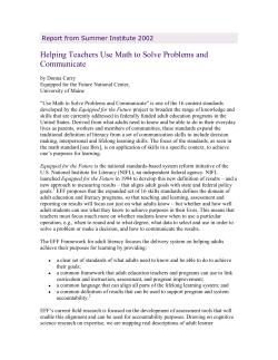 Helping Teachers Use Math to Solve Problems and Communicate
