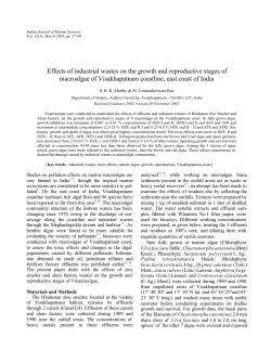 Effects of industrial wastes on the growth and reproductive