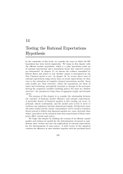 14 Testing the Rational Expectations Hypothesis