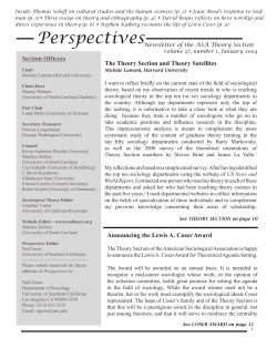 Perspectives - The ASA Theory Section Newsletter