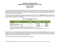 Status of Active Projects - North American Development Bank