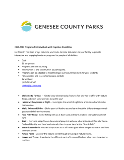 2016-2017 Programs for Individuals with Cognitive Disabilities For