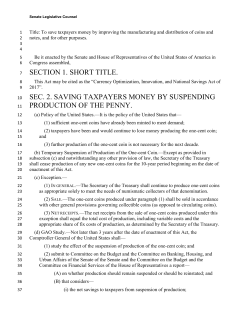 SECTION 1. SHORT TITLE. SEC. 2. SAVING TAXPAYERS MONEY