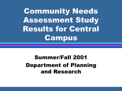 Community Needs Assessment Study
