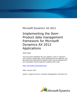 Implementing the Item-Product data management