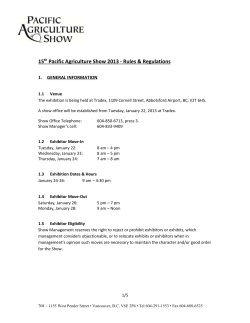 A show office will be established from Tuesday, January 22, 2013 at