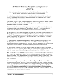 Heat Production and Dissipation During Exercise - Ren-Ex