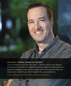 CHRiS ARTH | CORNEAL TRANSPLANT RECiPiENT &ldquo;I see colors