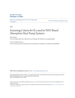 Screening Criteria for ILs used in NH3 Based Absorption Heat Pump
