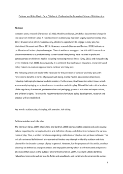 1 Outdoor and Risky Play in Early Childhood