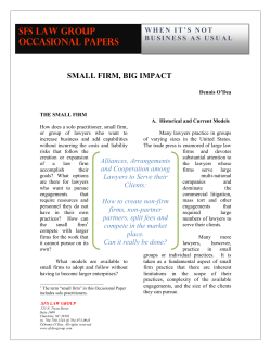 sfs law group advises small law firms on alliances and marketing