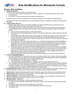 Rule Modifications - the Minnesota State High School League!