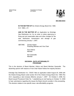 EB-2006-0034 IN THE MATTER OF the Ontario Energy Board Act
