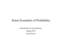 Some Essentials of Probability