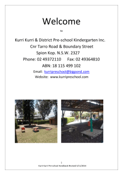 Handbook - Kurri Kurri Preschool