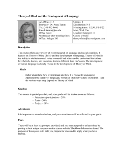 Theory of Mind and the Development of Language