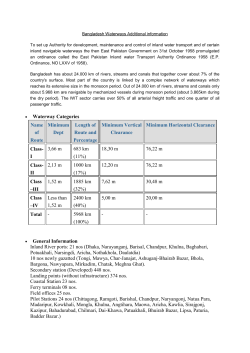 Bangladesh Waterways Additional information