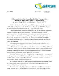 Gulfstream Natural Gas System Reaches Firm