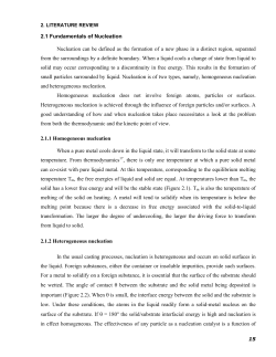 2.1 Fundamentals of Nucleation Nucleation can be defined as the