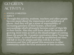 go green activity 2 - British Council Schools Online