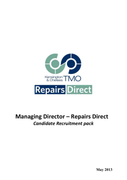 Job pack - Kensington and Chelsea Tenant Management Organisation