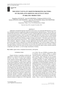 the effect of plant growth promoting bacteria on