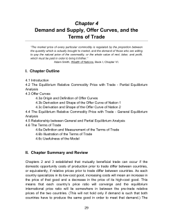 Chapter 4 Demand and Supply, Offer Curves, and the Terms of Trade