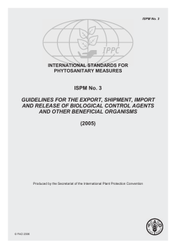 ISPM No. 3 GUIDELINES FOR THE EXPORT, SHIPMENT