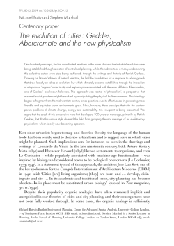 The evolution of cities: Geddes, Abercrombie and the new physicalism